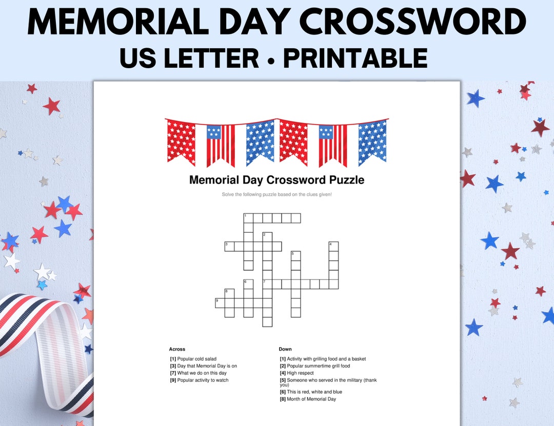 Memorial Day Crossword Memorial Day Games