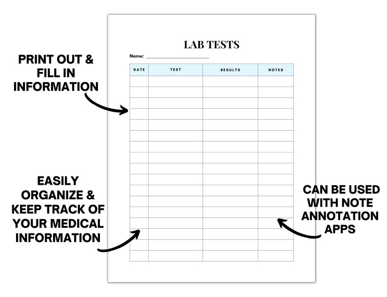 Medical Planner Printable, Medical Binder Health Planner Tracker Log ...