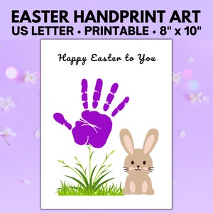 Easter Handprint Art, Handprint Craft, Fingerprint Art, Easter Pre-School Activity, Easter Handprint Signs, Easter Daycare Craft