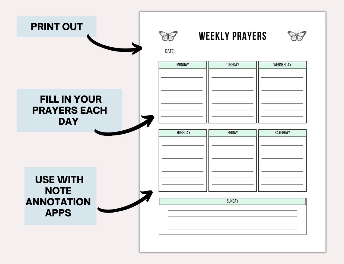 Prayer Journal Printable Bible Study Journal and Planner Prayer Prayer Journal Printable Bible Study Journal and Planner Prayer