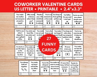 Funny Coworker Valentine Cards, Sarcastic Office Valentines Printable