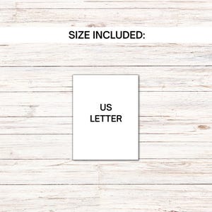 May include: White card with the text "US LETTER" printed in black.