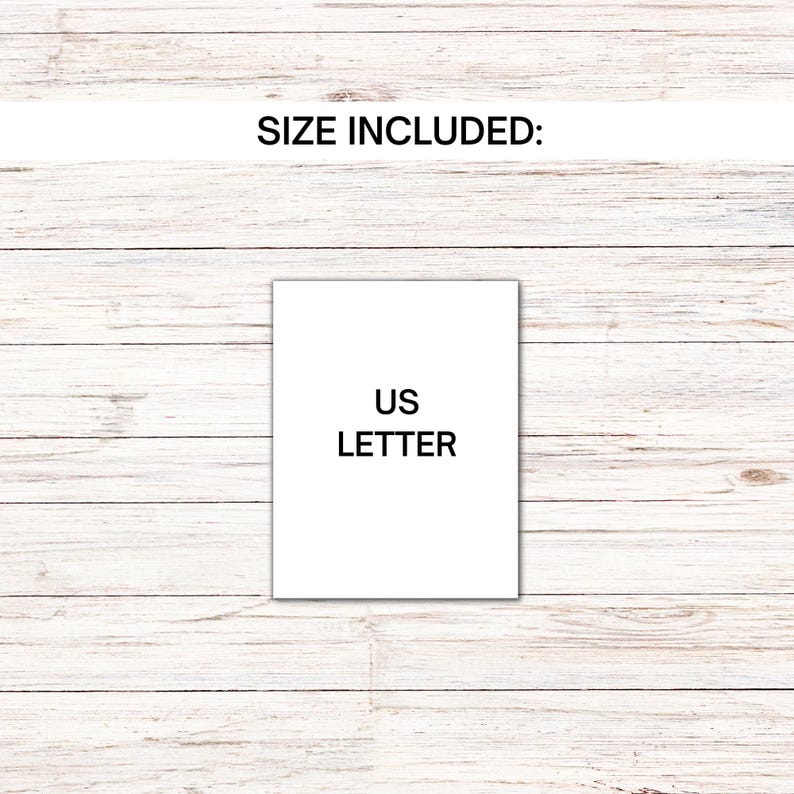 May include: White card with the text "US LETTER" printed in black.