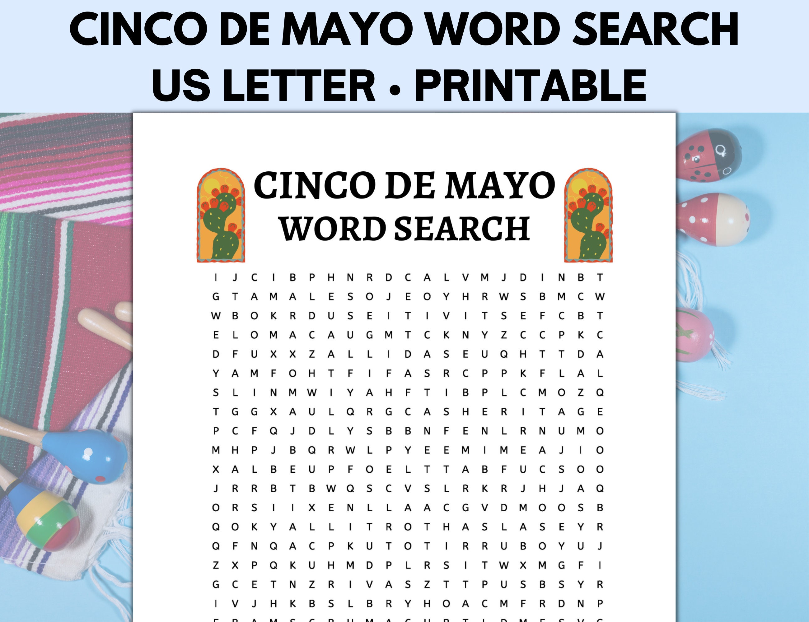 Cinco De Mayo Word Search Puzzle, Cinco De Mayo Games, Fiesta Games ...