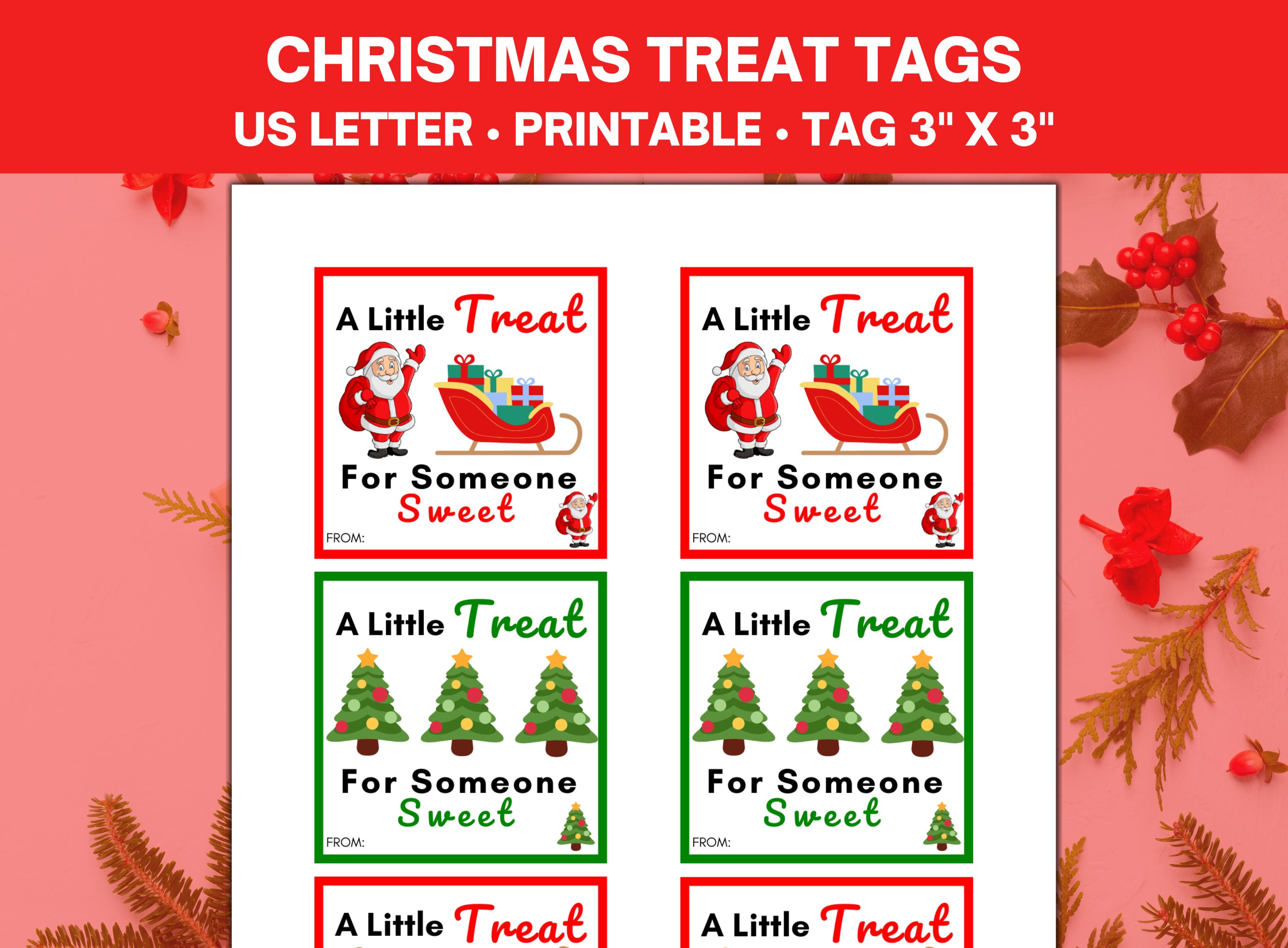 christmas treat tags printable gift tags, a little treat for