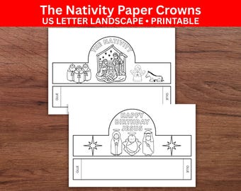 The Nativity Paper Crowns, Happy Birthday Jesus Coloring Craft