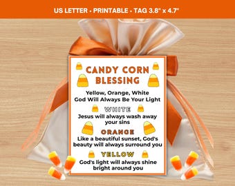 Candy Corn Trinity Blessing Tag, Christian Halloween Thanksgiving