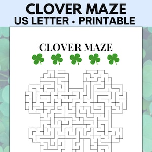 Clover Maze Printable Nature Maze Puzzle, St Patrick's Day Game Maze - Etsy