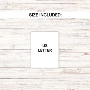 May include: White card with the text "US LETTER" printed in black.