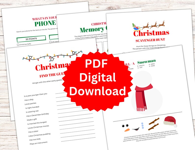 Christmas Game Bundle Printable Christmas Games Christmas Word Games