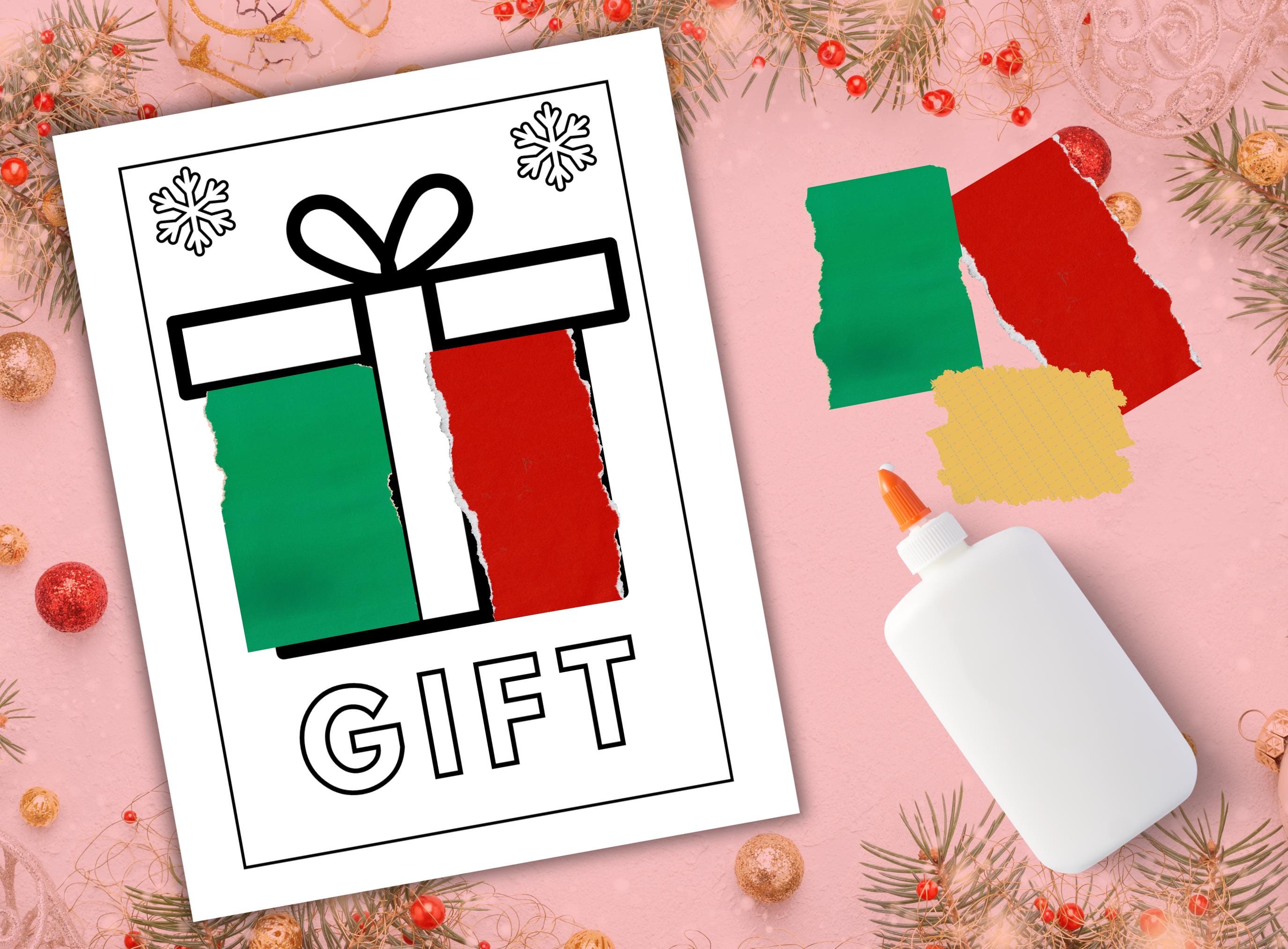 Christmas Torn Paper Craft, Christmas Cut and Paste Craft for Daycare ...