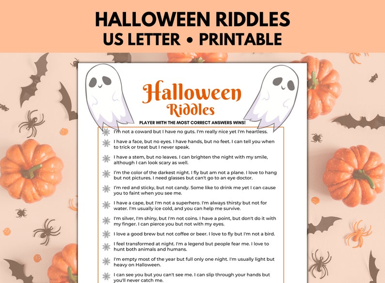 Halloween Riddles Game for Teens and Adults - Etsy