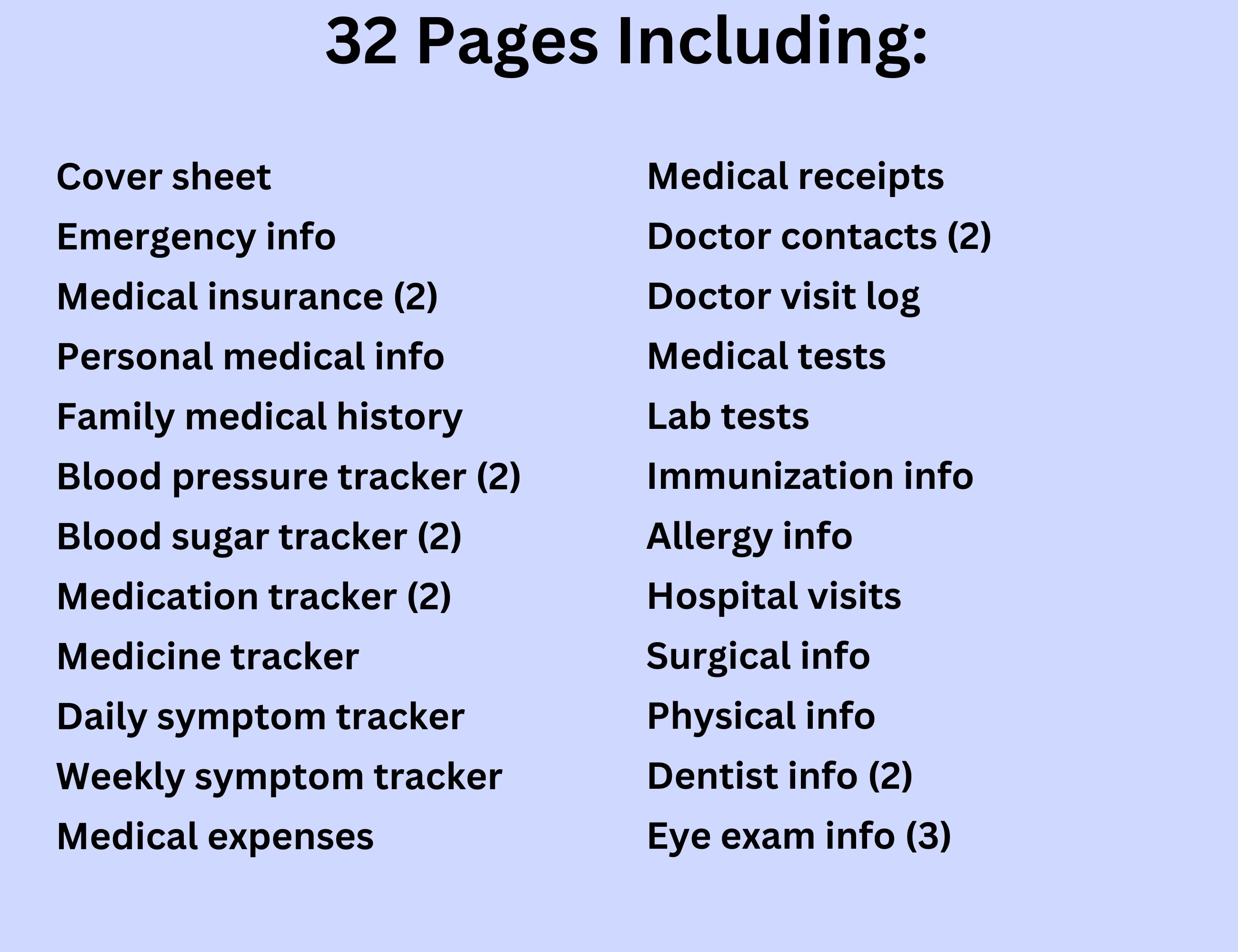 Medical Planner Printable, Medical Binder Health Planner Tracker Log ...