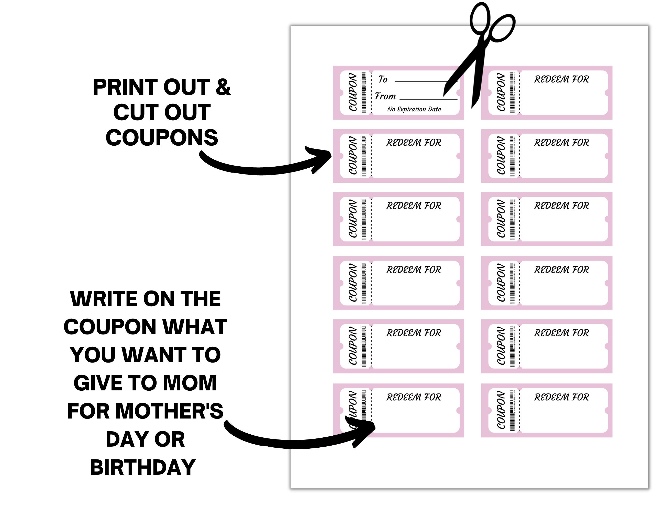 Mother's Day Coupons Printable Mom Coupon Book, Mother's Day Crafts ...