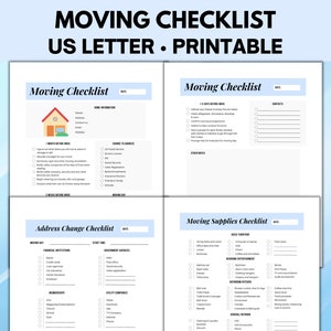Moving Checklist and Planner, Moving Organizer