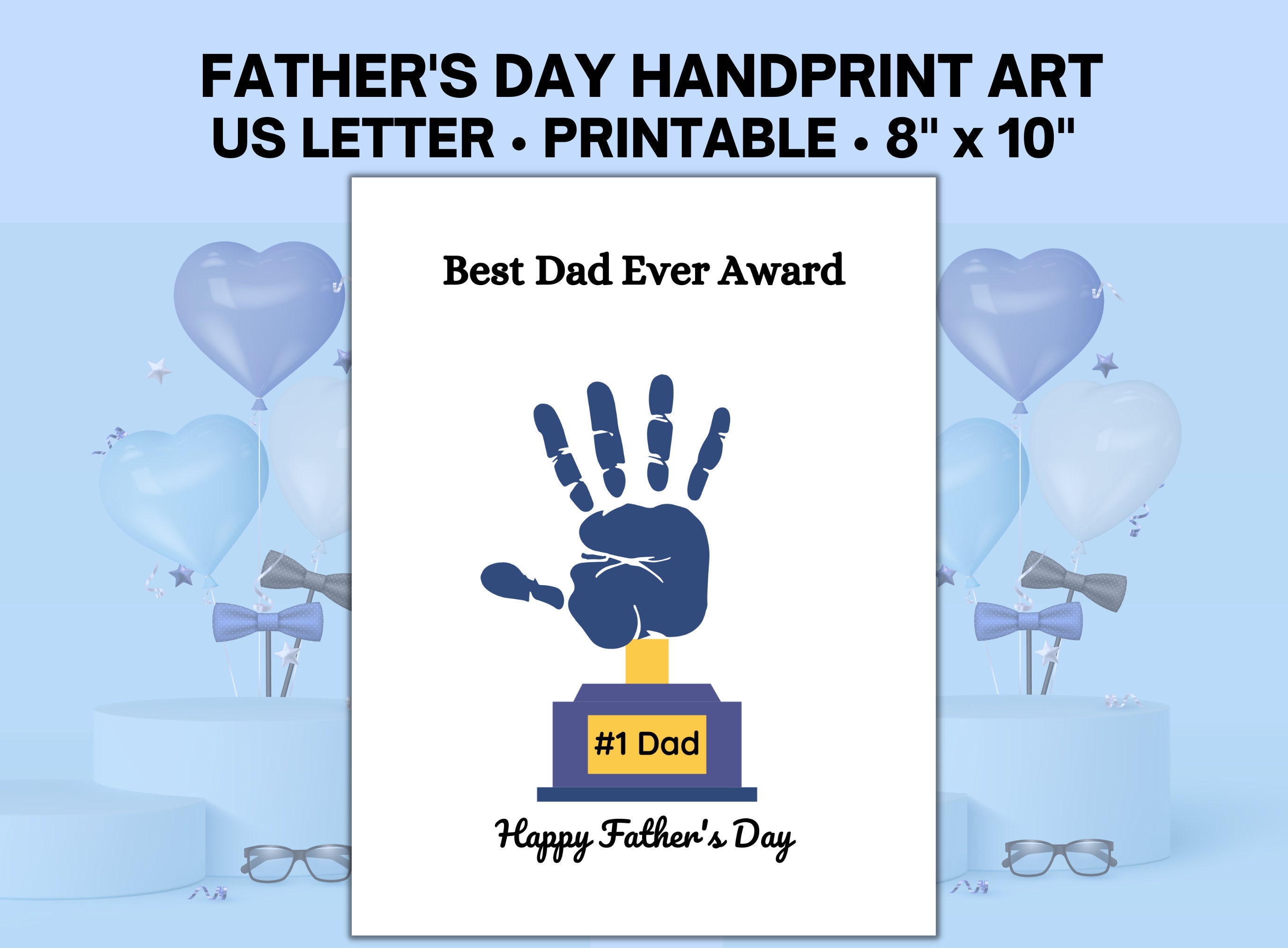 Father's Day Handprint Craft Printable Art - Etsy