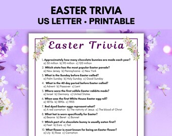 Easter Trivia, Easter Party Game, Holy Week Games, Easter Office Games
