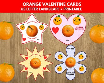 Orange Valentine's Day Tag, Kids School Non-Candy Valentine Favor Tags