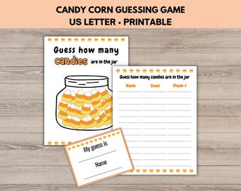 Candy Corn Guessing Game, Guess How Many Candy in the Jar