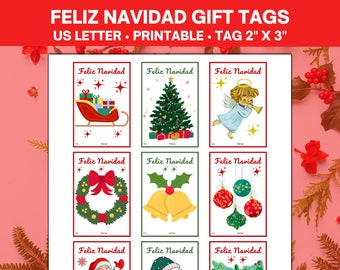 Printable Gift Tags Feliz Navidad for Christmas