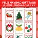 Printable Gift Tags Feliz Navidad, Christmas Gift Tags, Gift Tag Pdf ...
