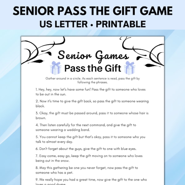 Senior Pass the Gift Game, Pass the Present, Retiree and Senior Citizen Games