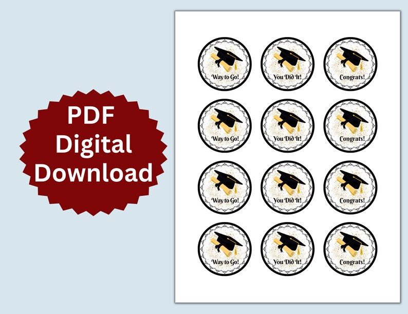 Graduation Cupcake Toppers Printable - Etsy