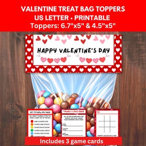 Valentijnscadeauzakjes-toppers met speelkaarten, tags en labels voor valentijnscadeauzakjes, snoepzakjes toppers, valentijnssnoeptoppers