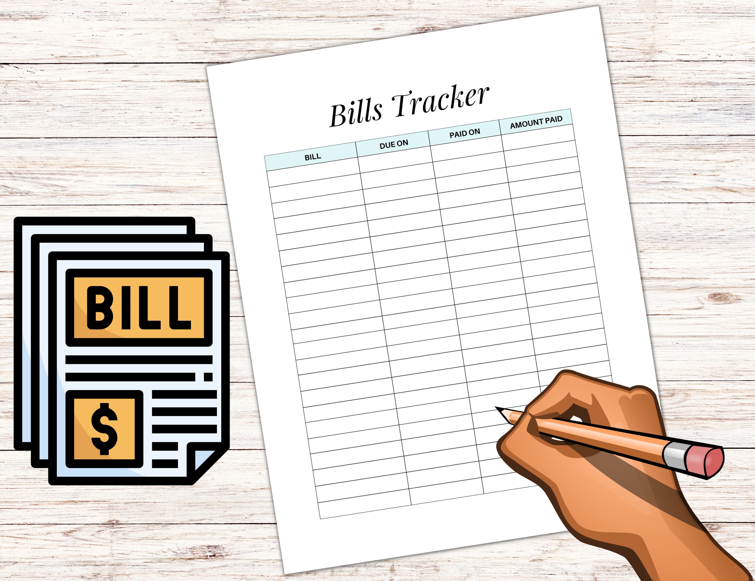 Bill Payment Tracker Printable, Monthly Bill Tracker, Bill Organizer ...