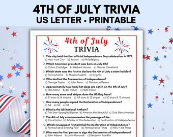 4th of July Trivia Game, Patriotic Quiz