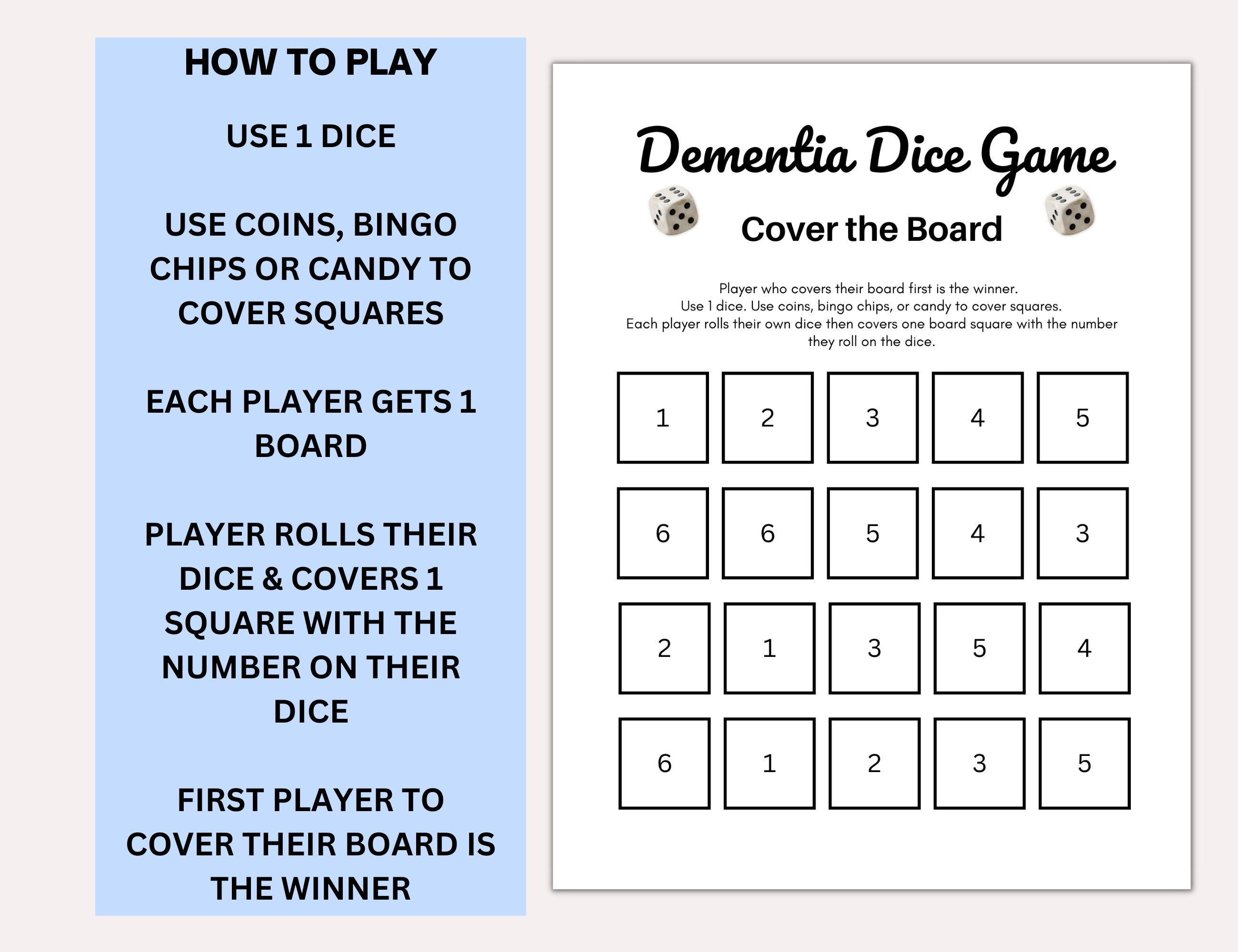 Dementia Dice Game, Candy Dice Game, Dice Game Printable, Ice Breaker Games, Dementia Activities