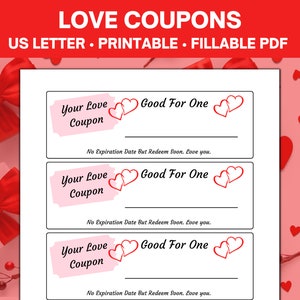 Liebescoupons zum Ausdrucken, Liebescoupons für Sie und Ihn, Valentines Coupons, Paar Coupons