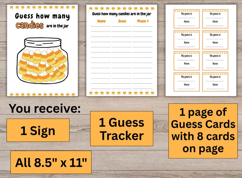 Candy Corn Guessing Game, Guess How Many Candy in the Jar - Etsy