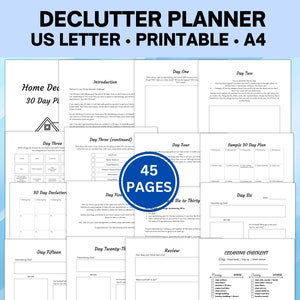 Declutter Planner - Checklist and Guide, Declutter Challenge Printable