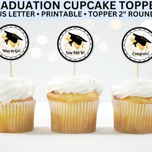 Graduation Cupcake Toppers Printable - Etsy