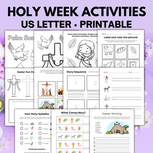Holy Week Activities, Holy Week for Kids, Palm Sunday Activity Craft, Holy Week Games, Easter Kids Activity, Holy Week Coloring,