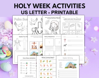 Holy Week Activities, Holy Week for Kids, Palm Sunday Activity Craft, Holy Week Games, Easter Kids Activity, Holy Week Coloring,
