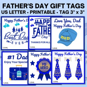 Father&#39;s Day Gift Tags Printable, Best Dad Ever Gift Tag
