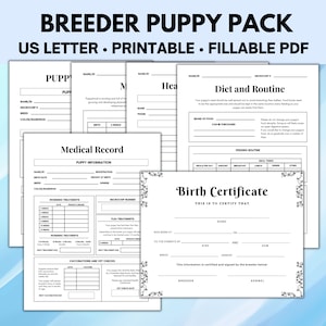 Fokker Puppypakket, Fokkerformulieren, Puppy Shot Record, Puppy Geboorteakte, Puppy Vaccinatie Record, Puppy Schema Planner