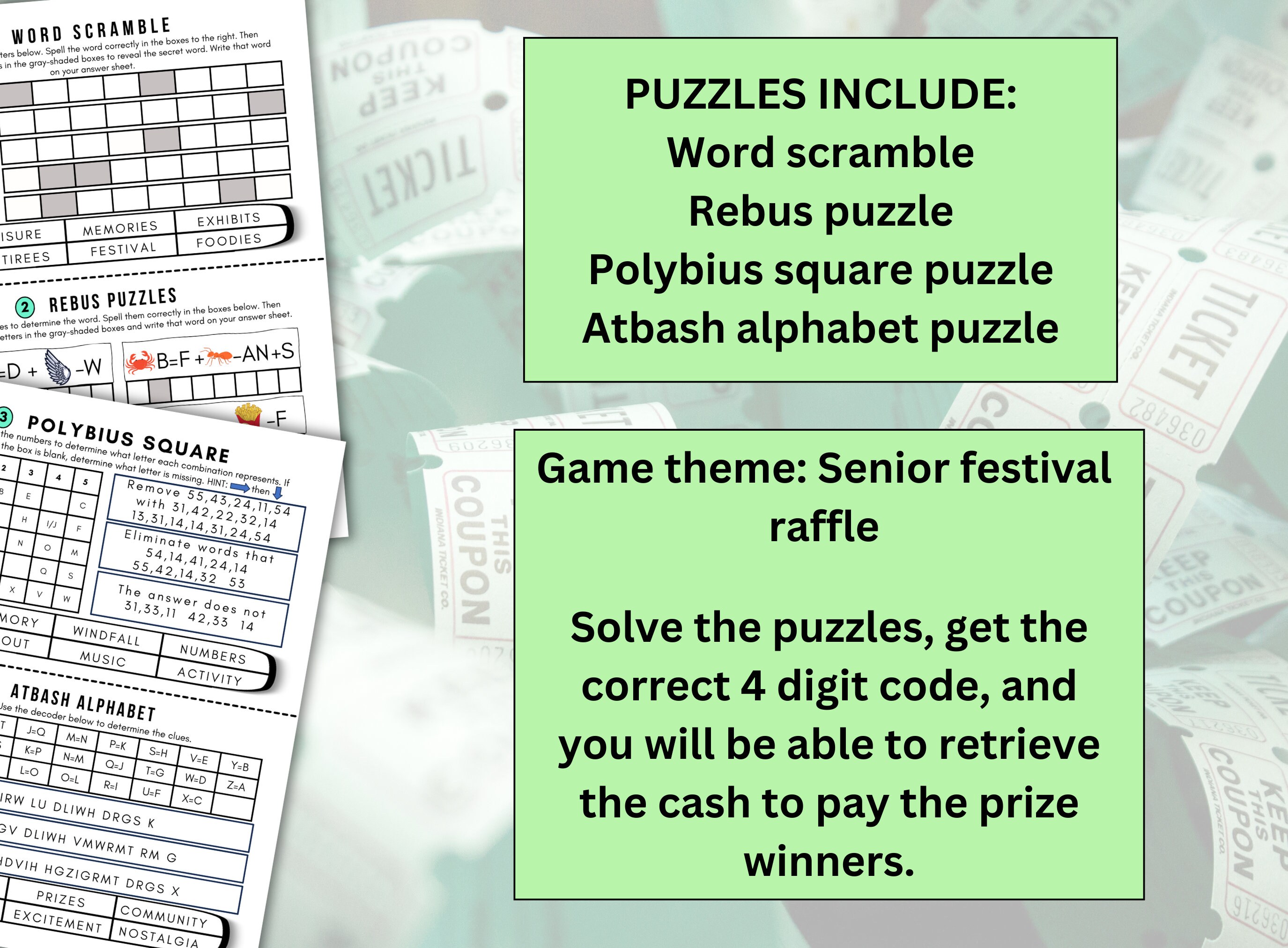Mini Escape Room for Seniors, Printable Senior Citizen Games, Retiree ...