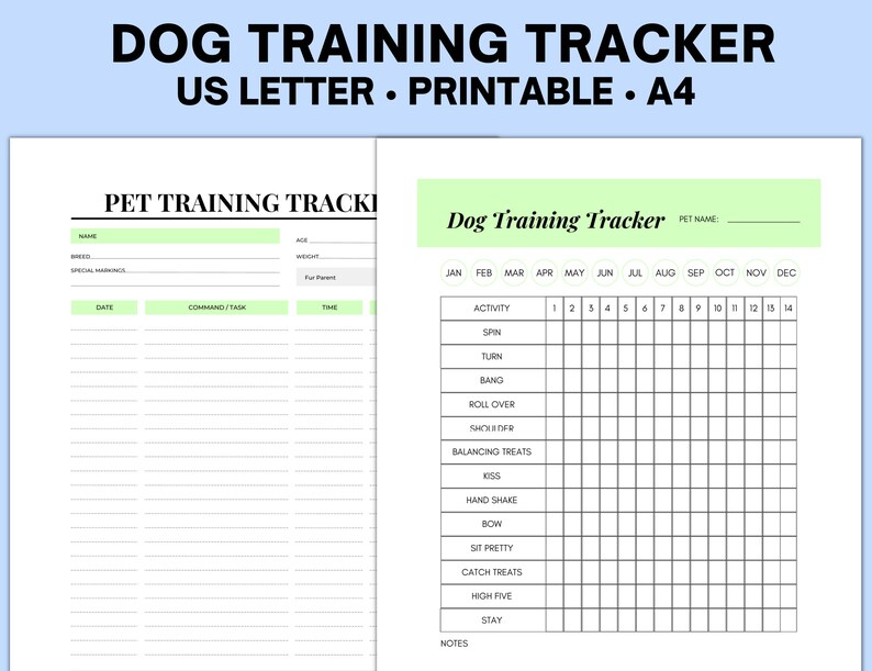 Dog Training Log Puppy Training Dog Training Journal Etsy