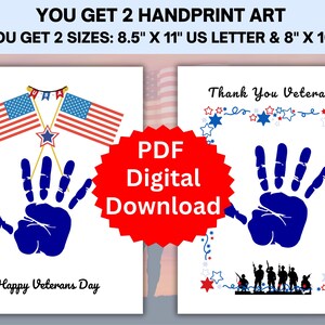 Veterans Day Handprint Craft, Veterans Day Activity, Handprint Art ...