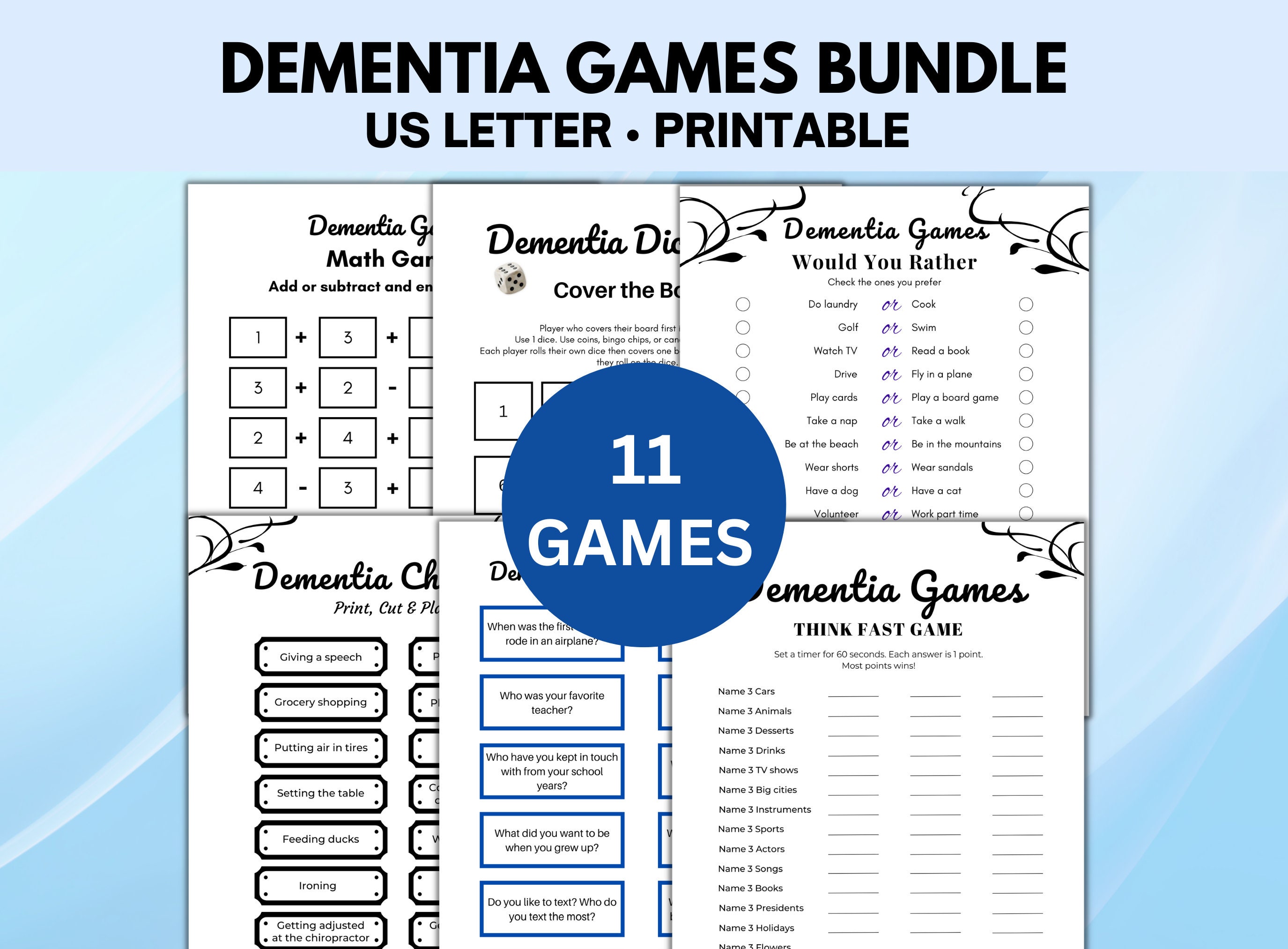 Dementia Activities, Ice Breaker Games, Dementia Games, Dementia Cards