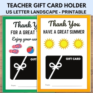 Teacher Summer Gift Card Holder for Appreciation, Bus Driver Appreciation