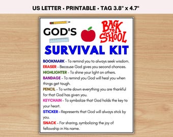 God's Back to School Survival Kit Tags