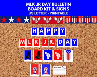 MLK Bulletin Board Kit Banners, Black History Month Activity