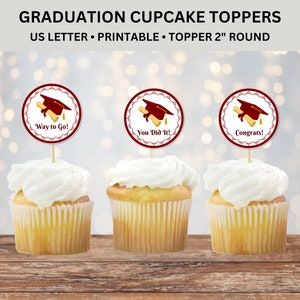 Graduation Cupcake Toppers Printable