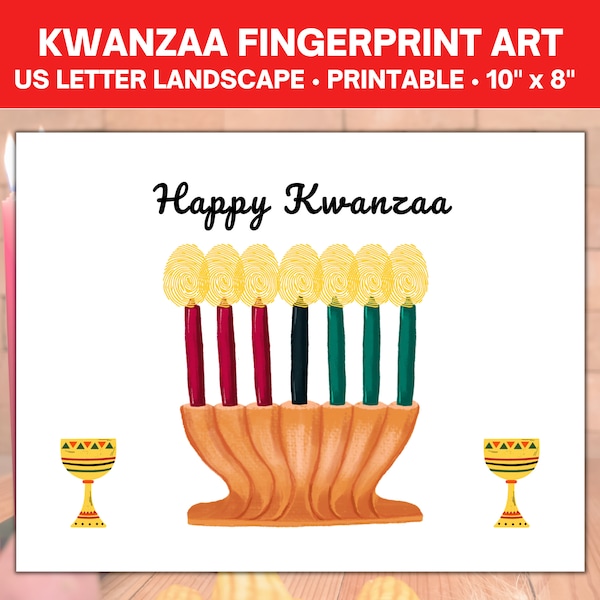 Kwanzaa Kinara Fingerprint Art, Kwanzaa Handprint Craft, Handprint Art, First Kwanzaa Craft