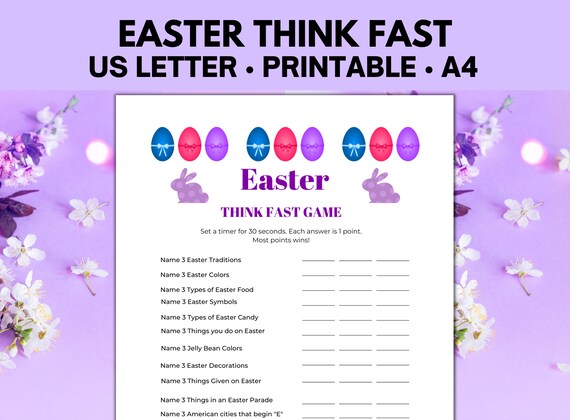 Think Fast Icebreaker Game Printable | Instant Download