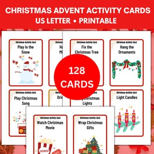 Adventskarten zum Ausdrucken, DIY-Adventsaktivität für Kinder und Erwachsene, Weihnachtsaktivitäten für Kinder, Weihnachts-Countdown-Aktivität